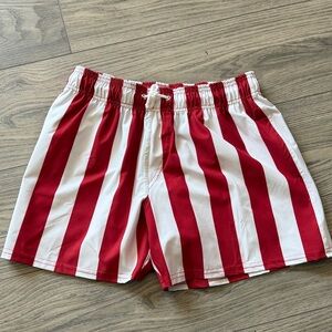 Red and White Striped Swim trunks